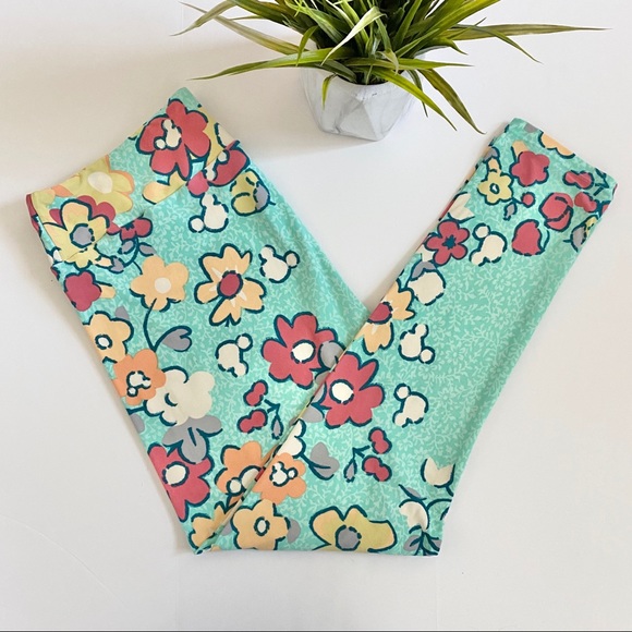 🍁 Lularoe Floral & Mickey Mouse Multicolor Leggings - Picture 2 of 5